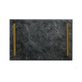 Black Marble Serving Board with Gold Handles