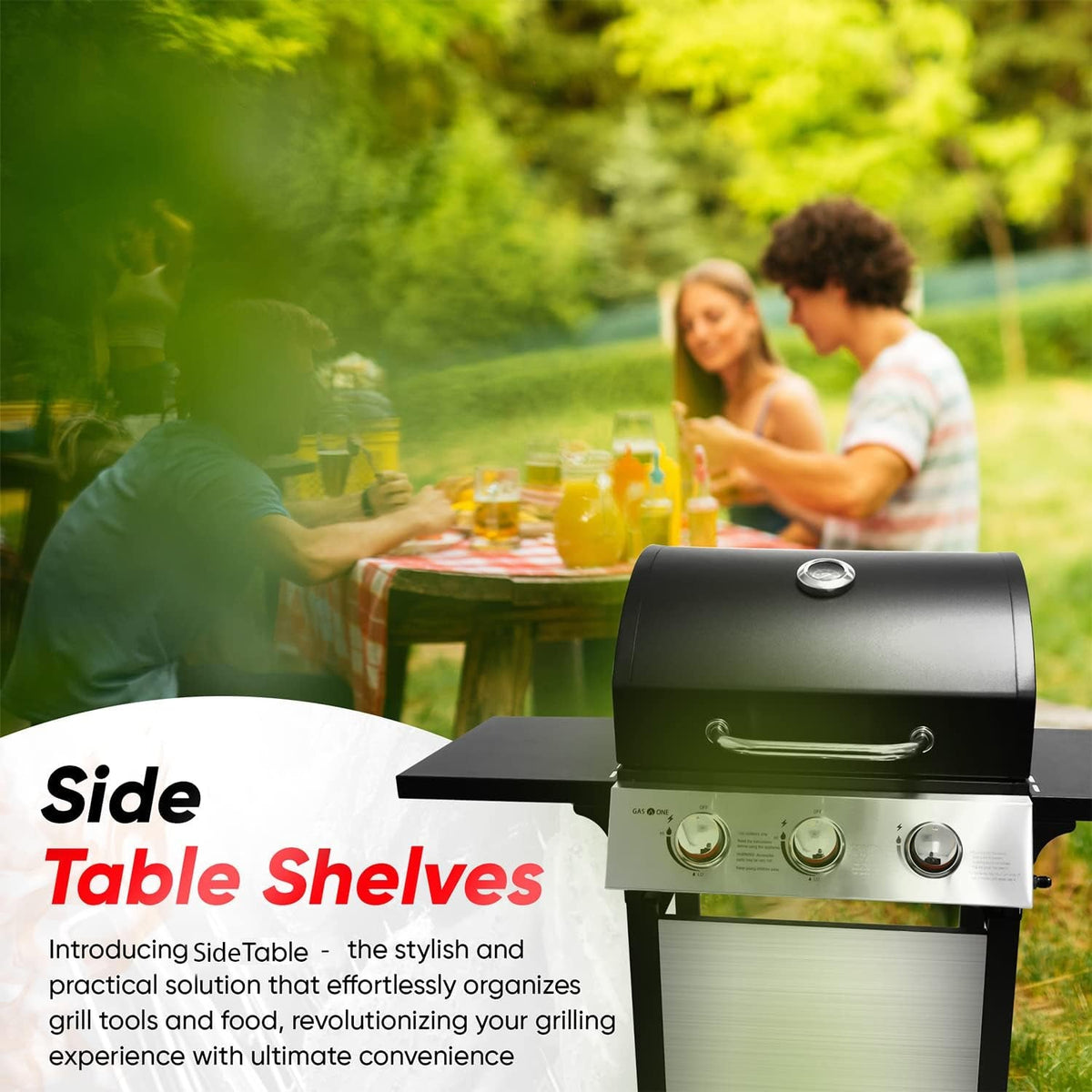 3-Burner Stainless Steel Propane Gas Grill with Cabinet
