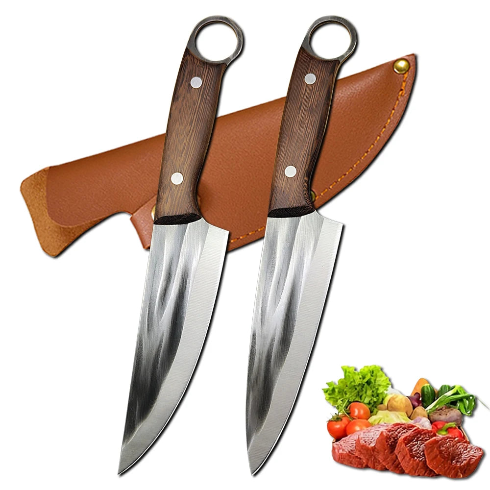 Hand Forged Full Tang Boning Knife — Butcher's Cleaver for Meat, Fish & BBQ