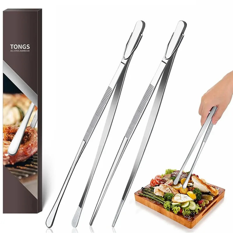 304 Stainless Steel Cooking Tweezers - 10 or 12 Inch
