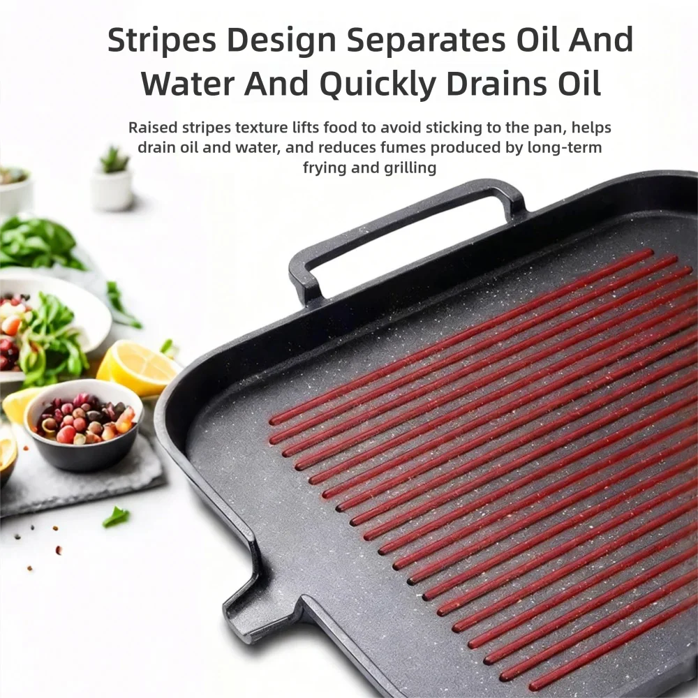 Korean BBQ Grill Pan - Smokeless Cast Aluminum Nonstick