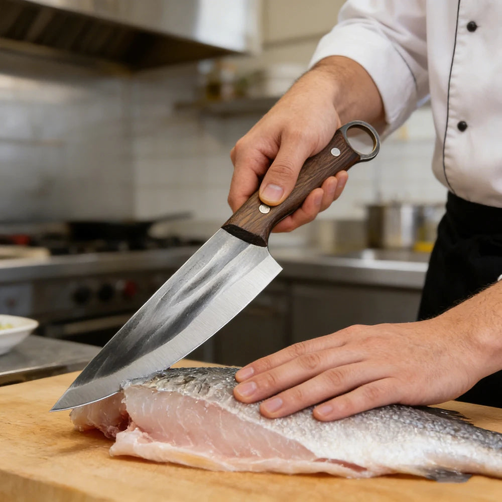 Hand-Forged Boning Knife - Full Tang Butcher Knife