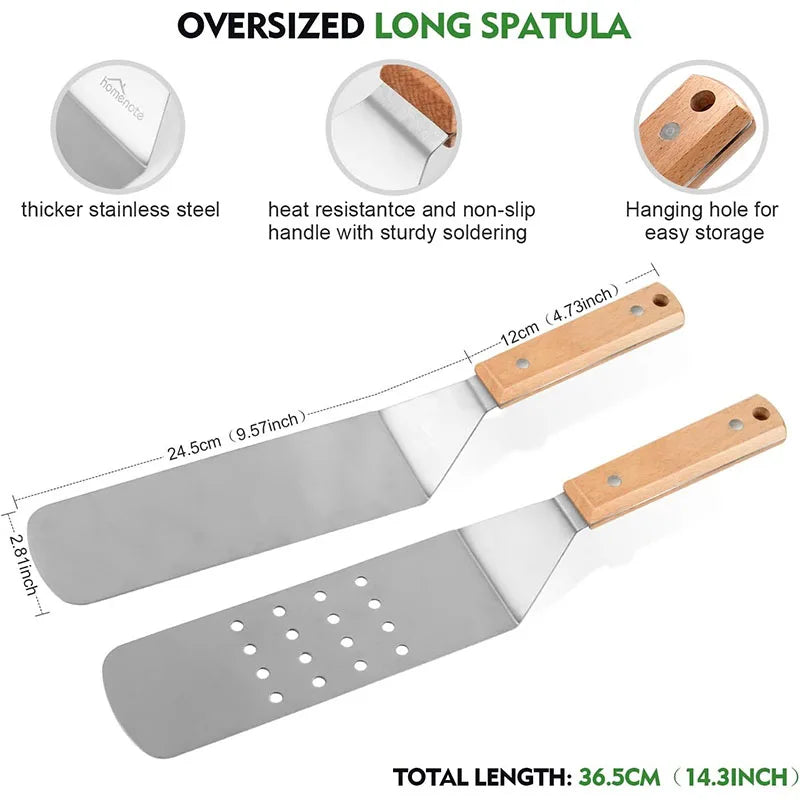 Stainless Steel Griddle Spatula - Flat Grill Turner