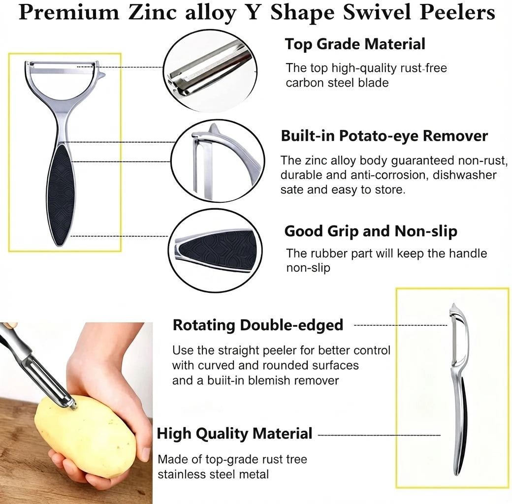 Y-Shaped Vegetable Peeler - Rotating Blade Kitchen Tool