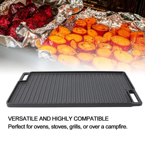 Cast Iron Reversible Grill Griddle - Pre-Seasoned