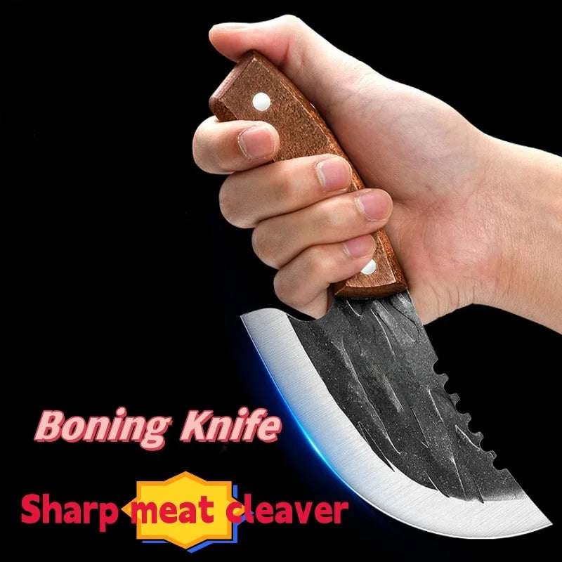 Forged Meat Cleaver - Butcher Knife for Kitchen & BBQ