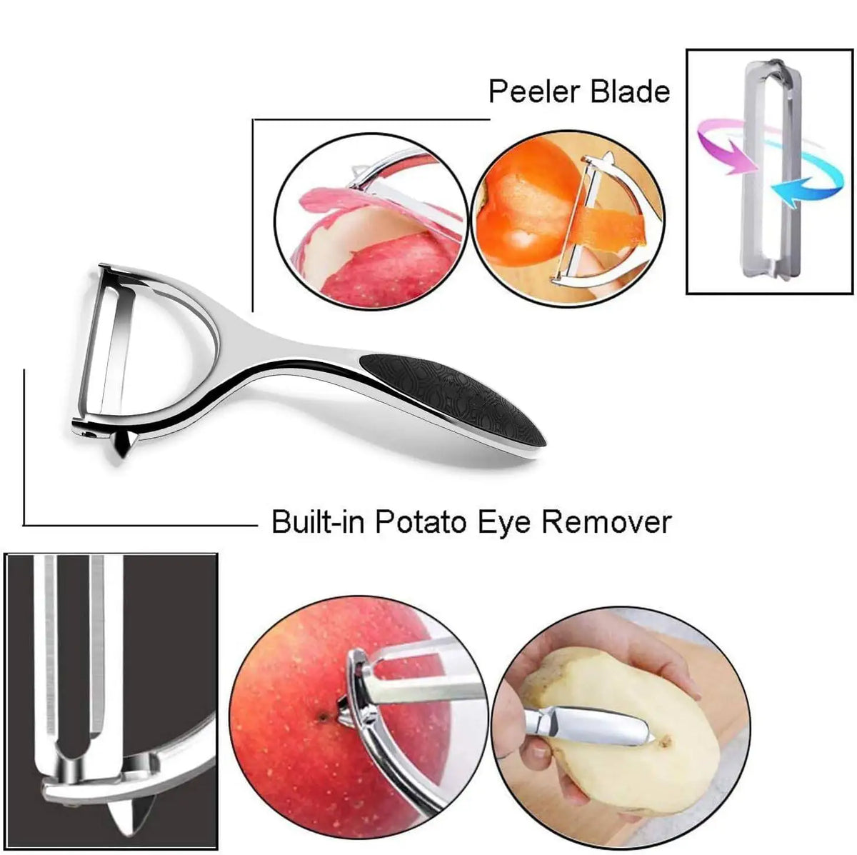 Y-Shaped Vegetable Peeler - Rotating Blade Kitchen Tool