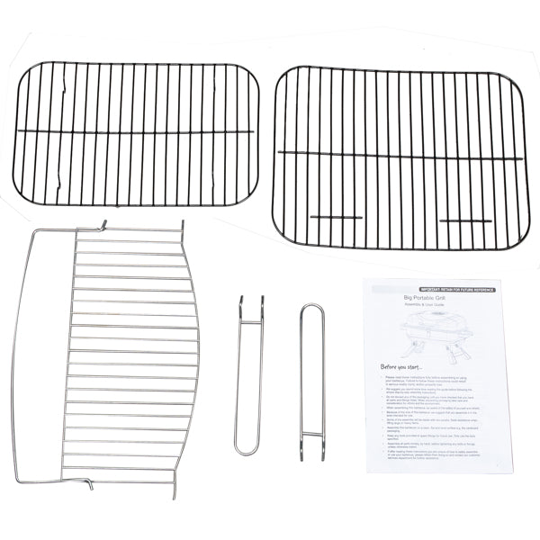 Portable Charcoal BBQ Grill & Smoker - Folding Tabletop