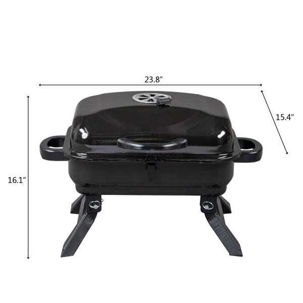 Portable Charcoal BBQ Grill & Smoker - Folding Tabletop