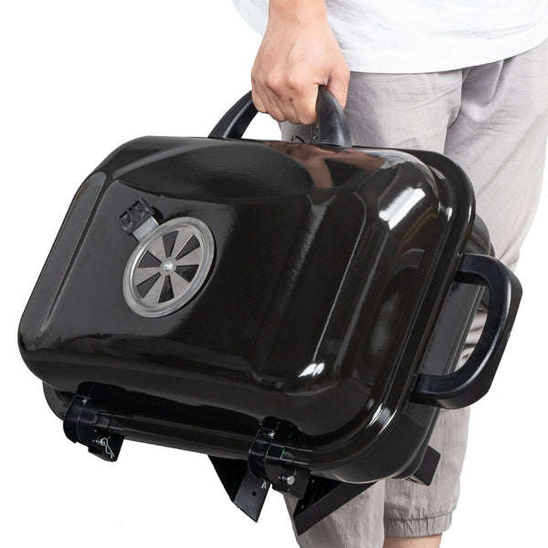 Portable Charcoal BBQ Grill & Smoker - Folding Tabletop