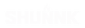 Shunnk white BBQ wordmark logo with flame accent